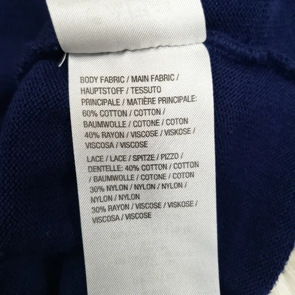 ISAAC Mizrahi LIVE Blue Cardigan With Lace Overlay - Picture 2 of 5